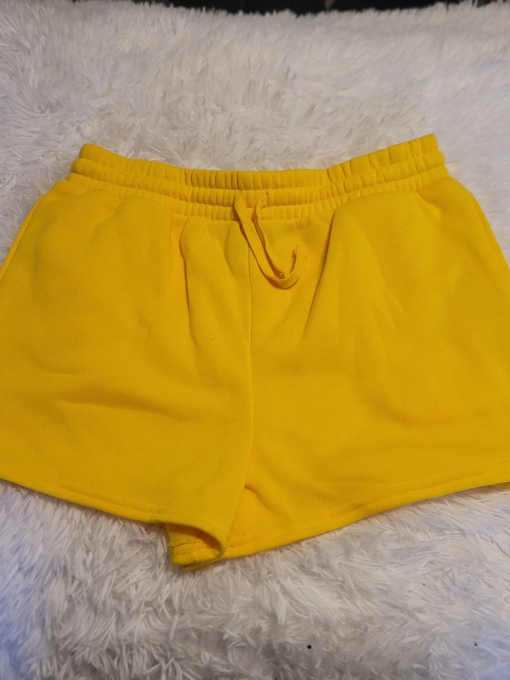 🔥3 For $25 Basics Yellow Women’s High Waist Casual Drawstring Shorts Size Large